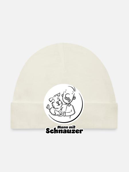 Mann mit Schnauzer (Oberlippenbart) - Baby Bio-Mütze - Rosa - Vorne