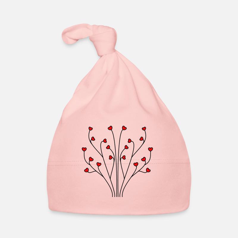 Heart Tree black Organic Baby Cap