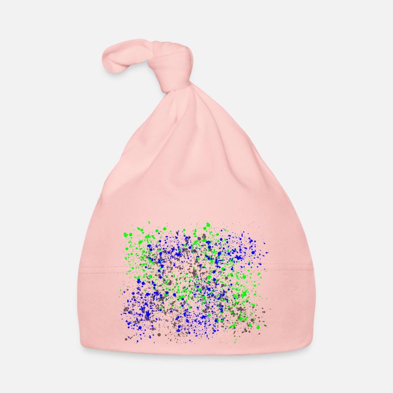 Éclaboussures de peinture - éclaboussures colorées - confettis 2 - Bonnet bio Bébé - rose