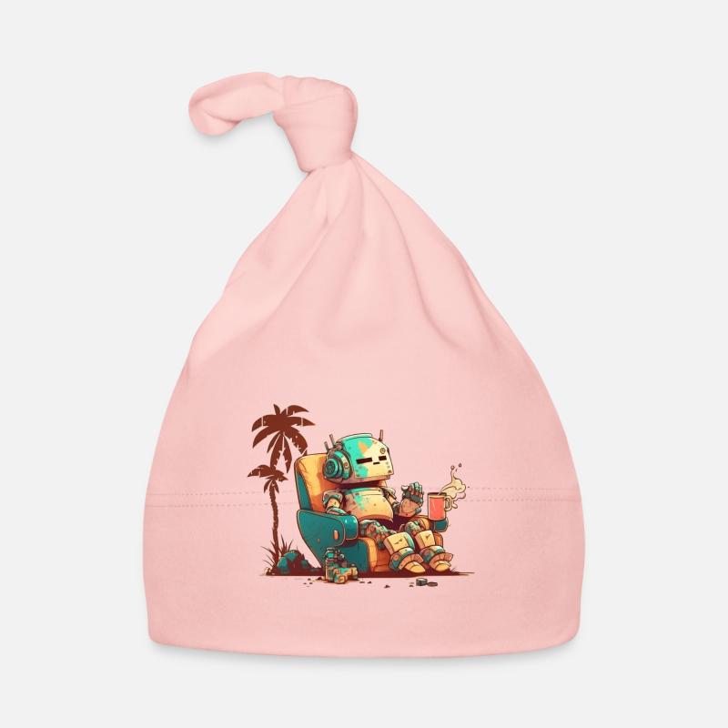 Resting old robot without background Organic Baby Cap