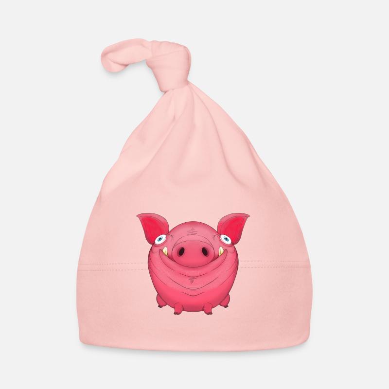 Cute Round Cartoon Piggy Organic Baby Cap