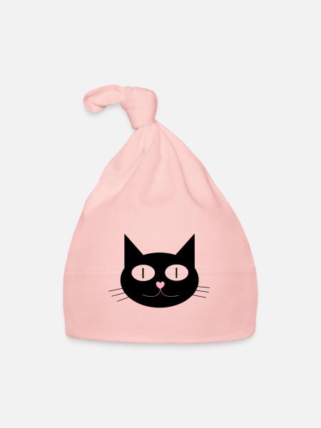 Cute cat, tomcat with heart-shaped nose - Organic Baby Cap - pink - Front