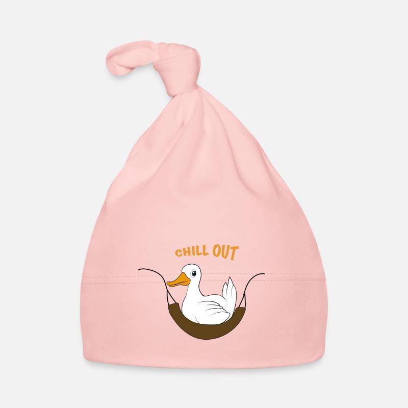 Drôle de canard disant chill out Bonnet bio Bébé