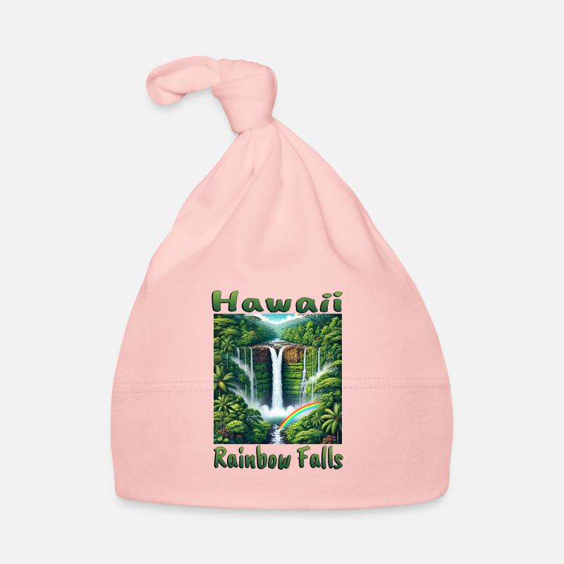 Cascade arc-en-ciel d’Hawaï, forêt luxuriante Bonnet bio Bébé