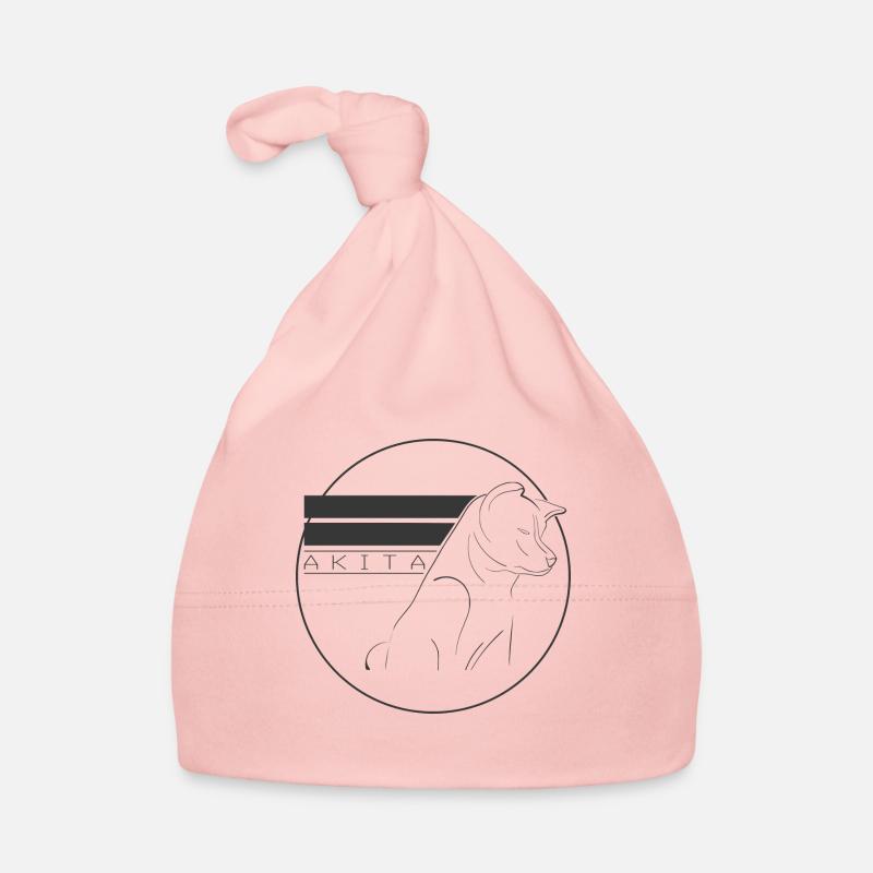 Logo rond Akita Inu - Bonnet bio Bébé - rose