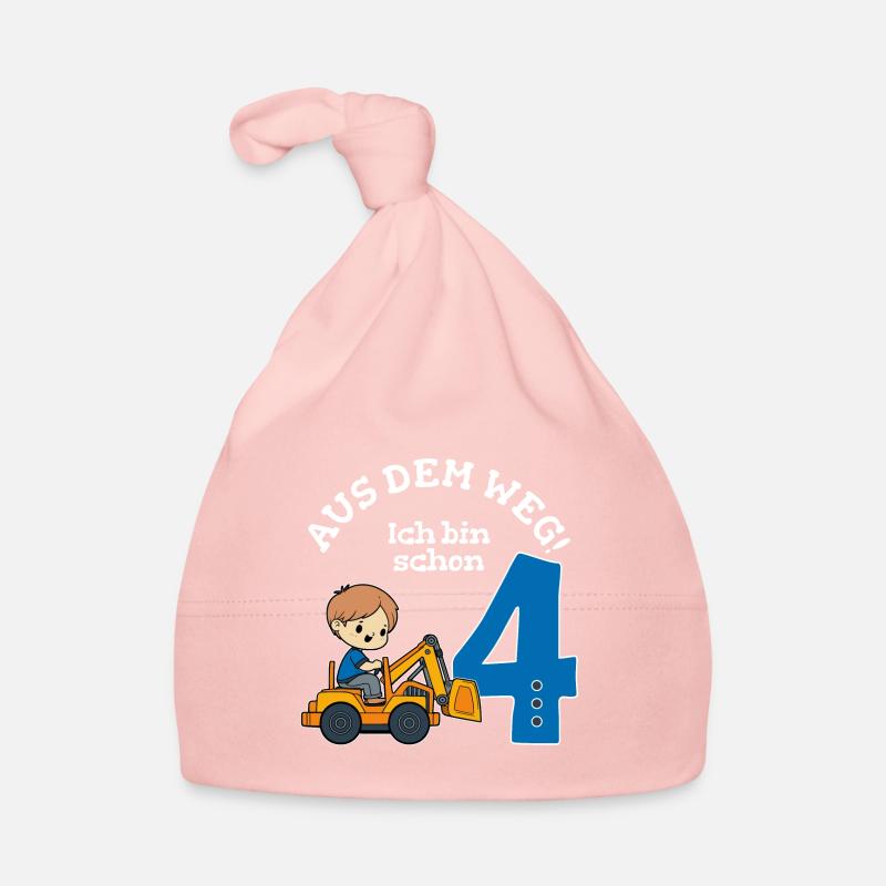 4. Geburtstag Bagger Junge Baby Bio-Mütze