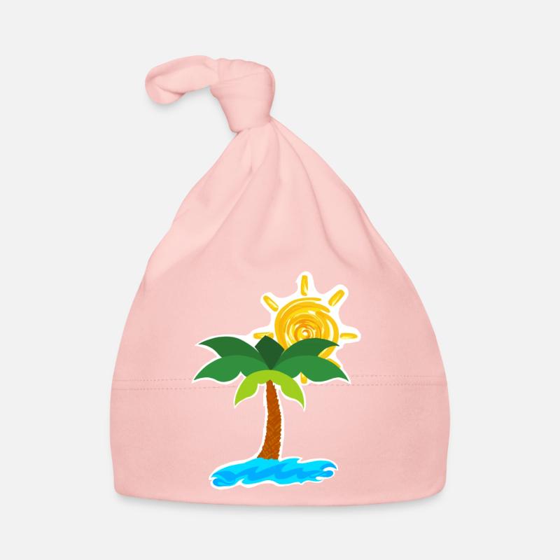 Palmen am Strand Baby Bio-Mütze