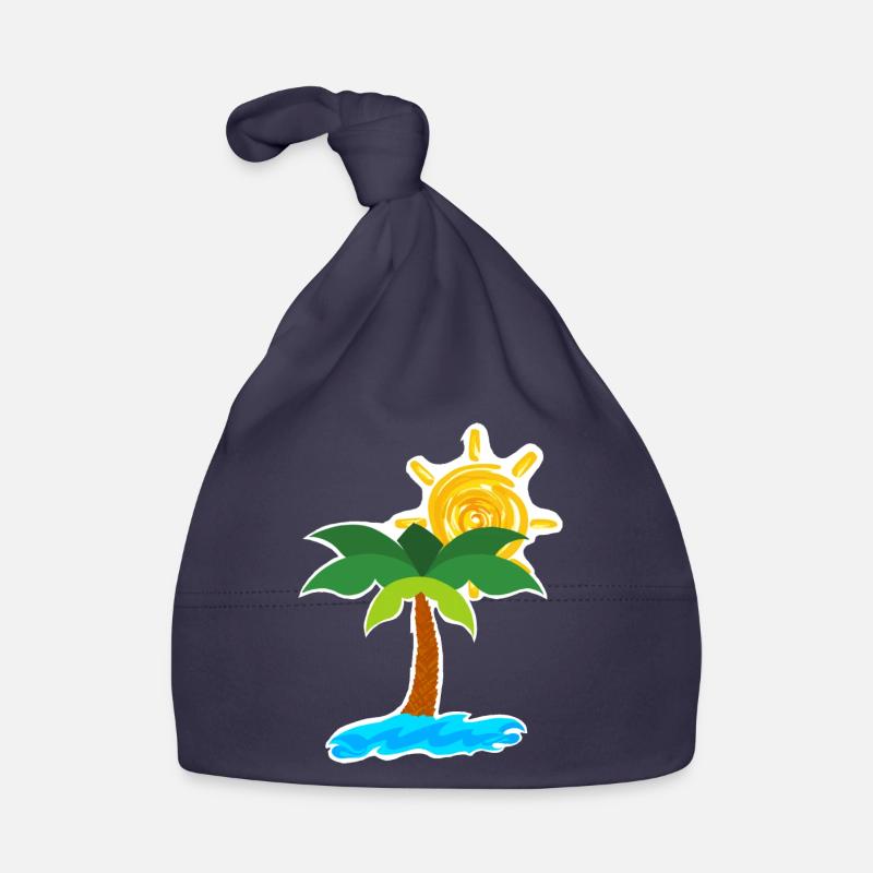 Palmiers sur la plage Bonnet bio Bébé