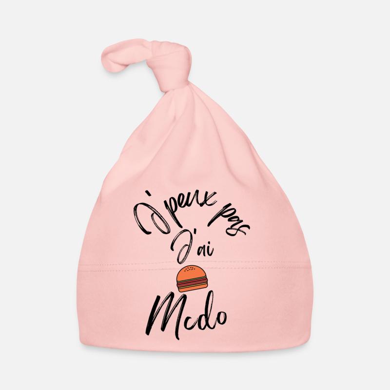 J Peux Pas J Ai Mcdo - Bonnet bio Bébé - rose