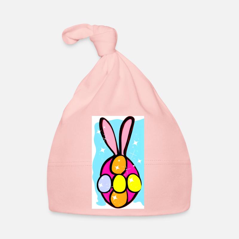 Bunte Osterhasen-Eier Illustration Baby Bio-Mütze