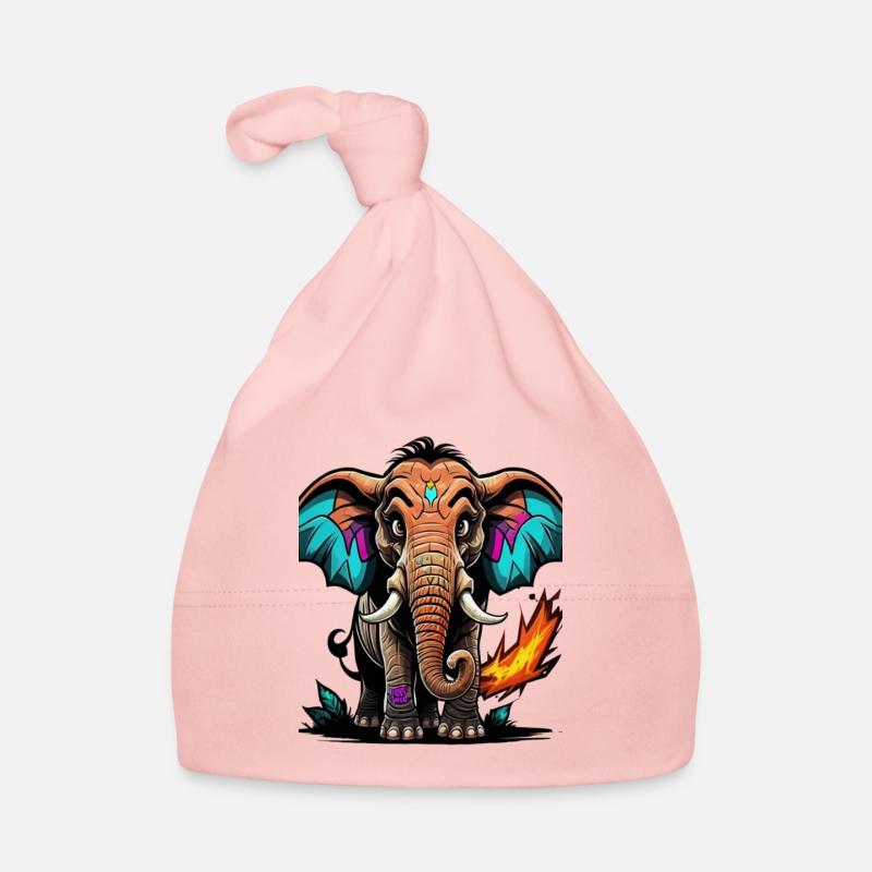 Graffiti Elefant Baby Bio-Mütze