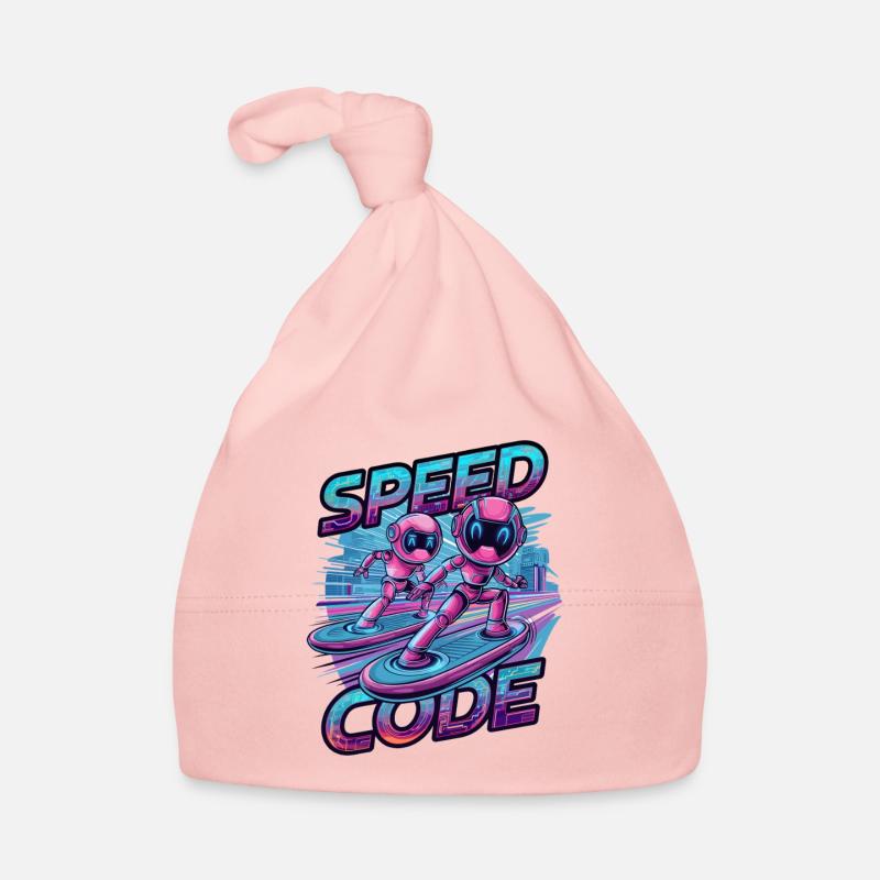 Code de vitesse Cyberpunk Robot Surf Tech Art Bonnet bio Bébé