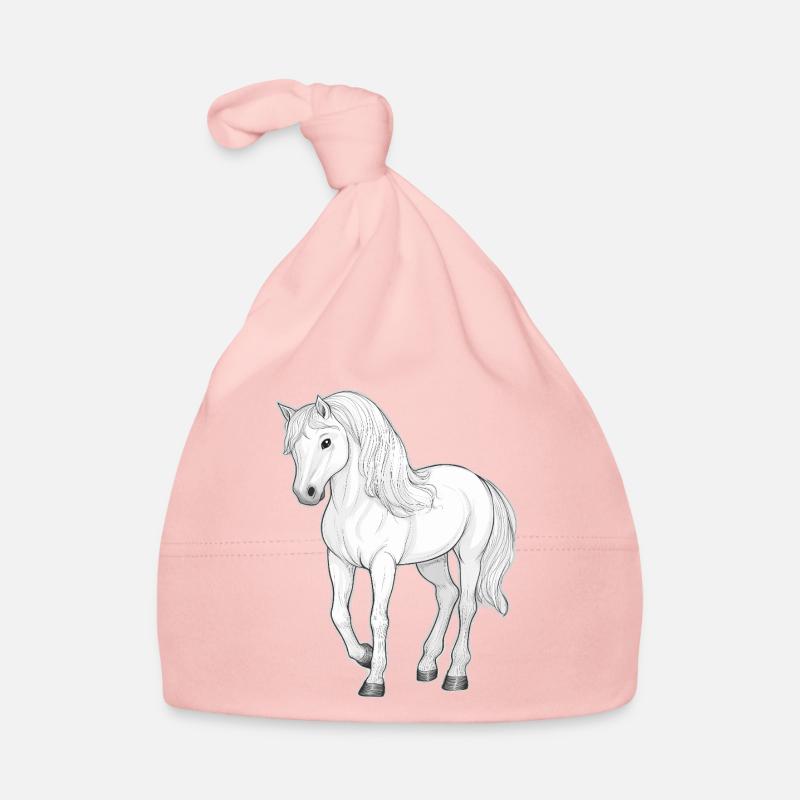 Weißes Pferd Baby Bio-Mütze
