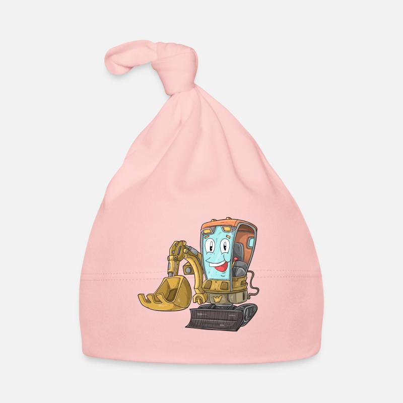 Bagger mit Gesicht - Baby Bio-Mütze - Rosa