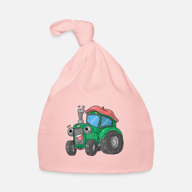 Traktor mit Gesicht Baby Bio-Mütze