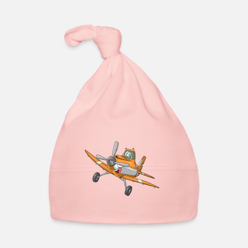 Airplane with face Organic Baby Cap