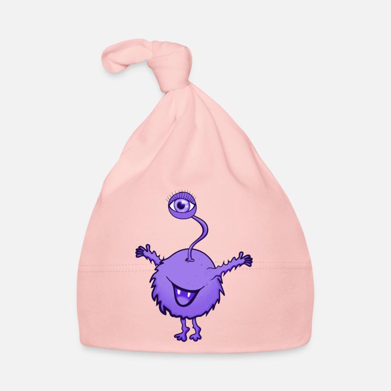 Monstre pourpre avec un oeil - Bonnet bio Bébé - rose