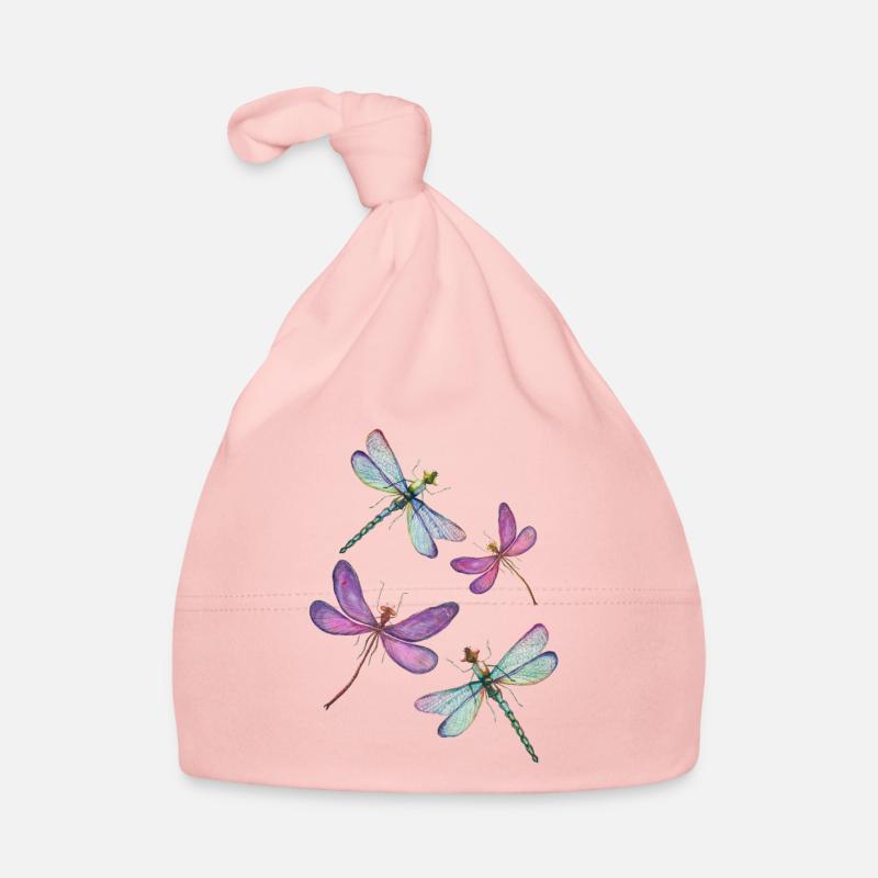 Le vol des libellules - Bonnet bio Bébé - rose