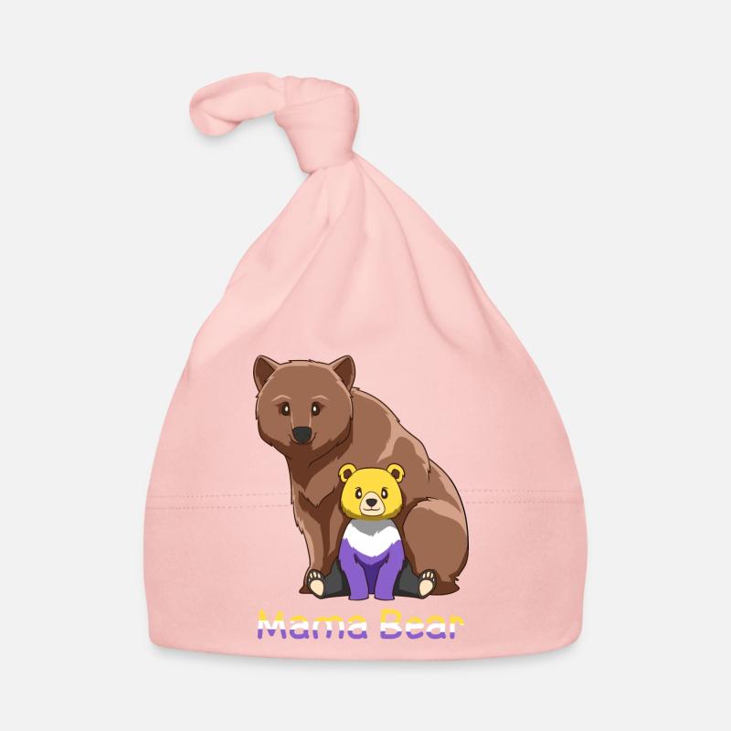 Nonbinary und Genderqueer Mama Bär Geschenk - Baby Bio-Mütze - Rosa
