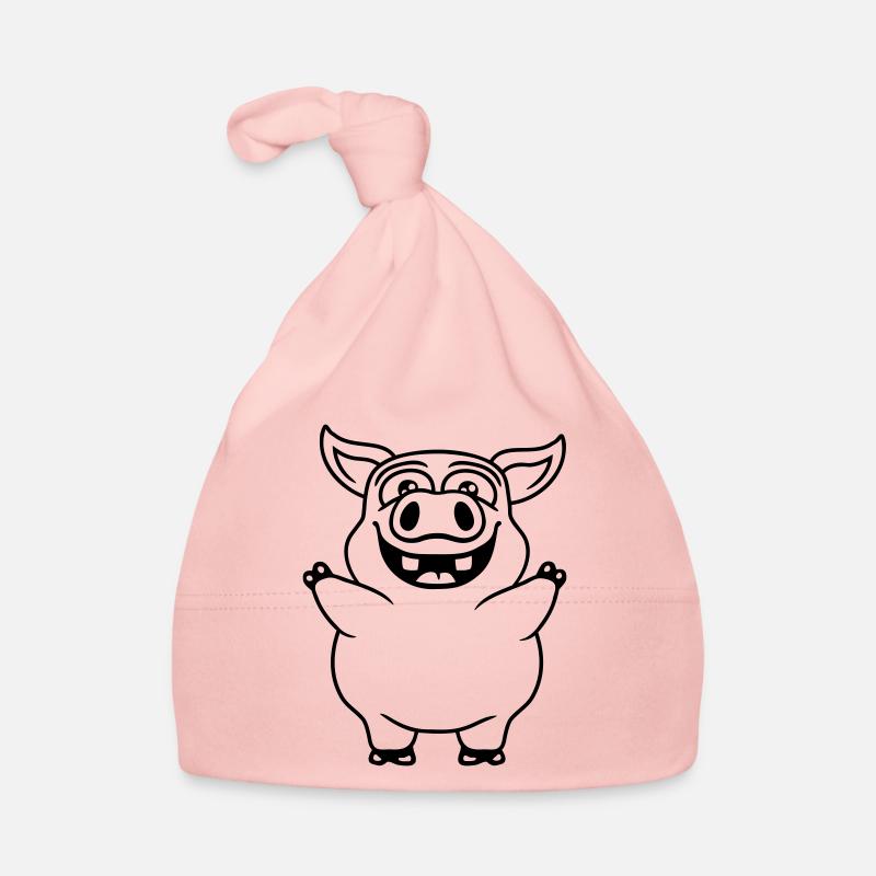 Bande dessinée amicale et drôle de cochon Bonnet bio Bébé