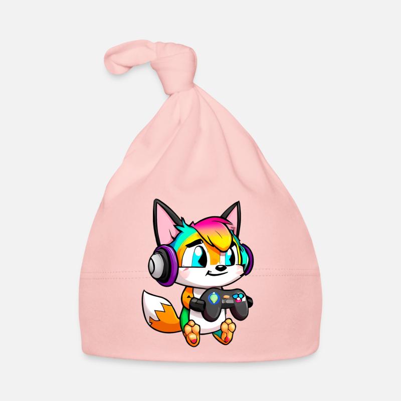 00251 süßer Fuchs mit Headset und Controller Baby Bio-Mütze