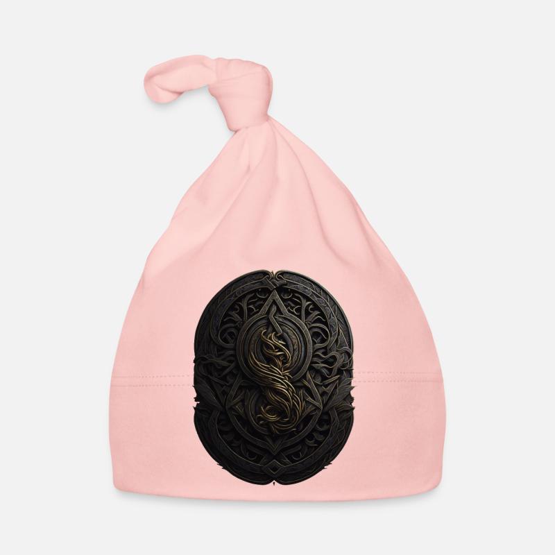 Monogramme Maya noir et or Bonnet bio Bébé