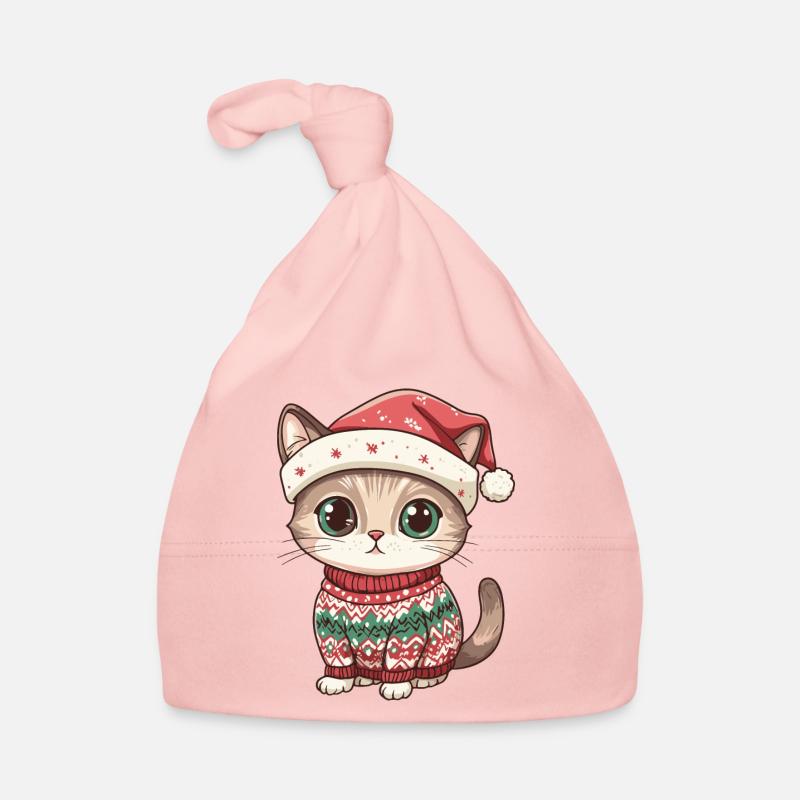 Katze Weihnachten Comic Baby Bio-Mütze