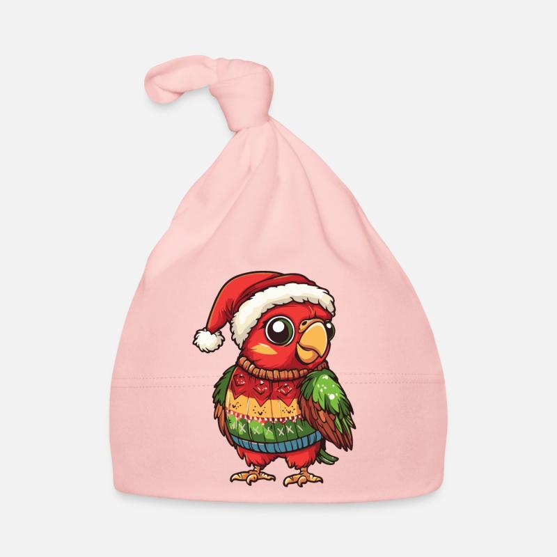 Bande dessinée de Noël perroquet Bonnet bio Bébé