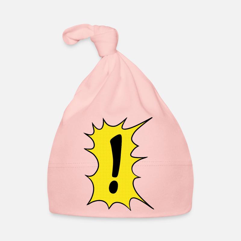 Le point d’exclamation dans le style bande dessinée - Bonnet bio Bébé - rose