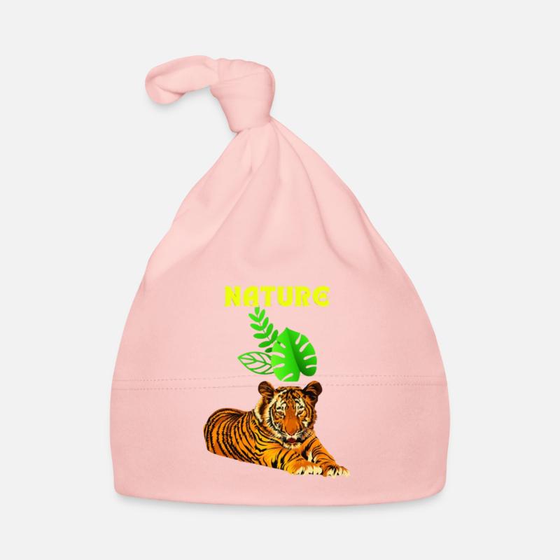 Jungle Majesty, Tiger and Leaf Symphony" Organic Baby Cap