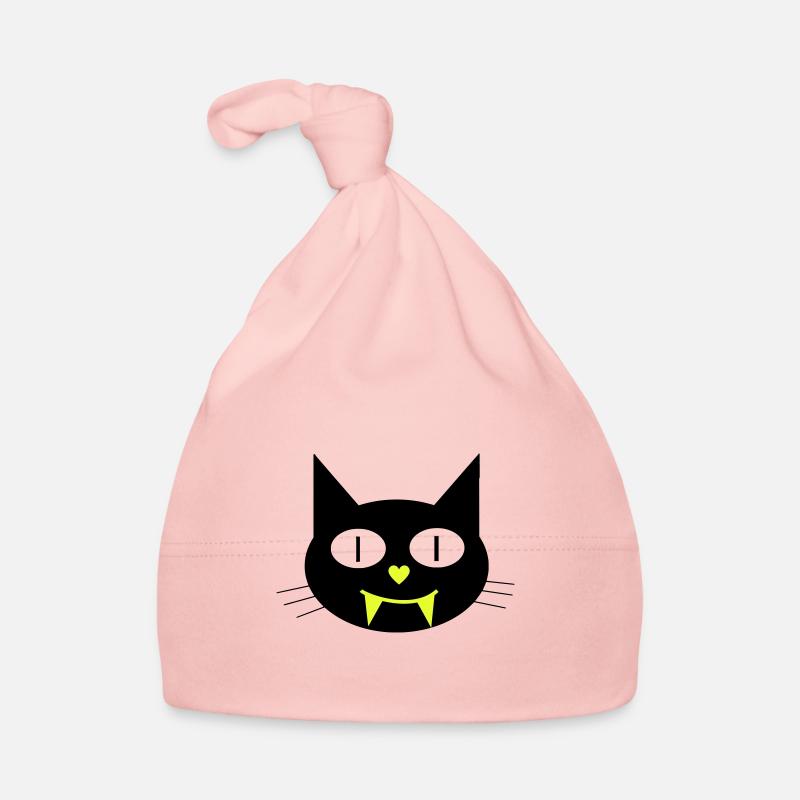 Halloween vampire cat with canines Organic Baby Cap