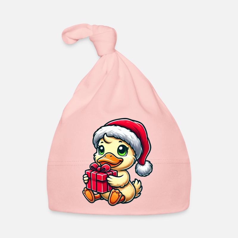 Idée cadeau de Noël canard Père Noël Bonnet bio Bébé