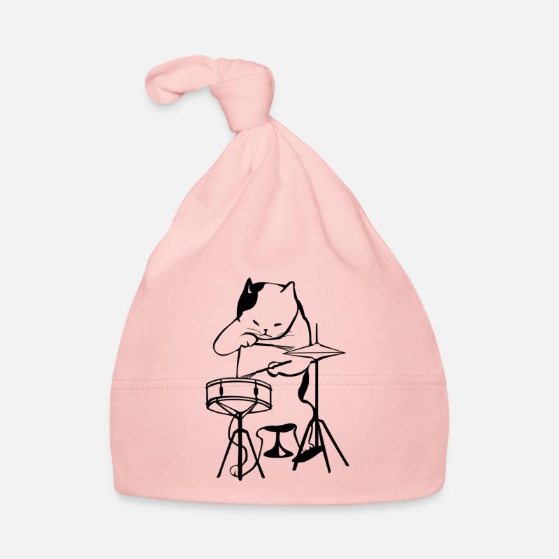 Die Katze mit den Drums Baby Bio-Mütze
