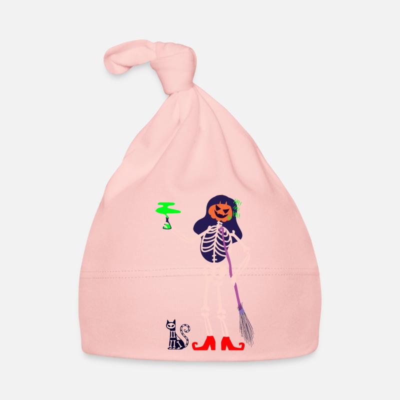 Squelette de sorcière avec potion toxique et chat crâne Bonnet bio Bébé