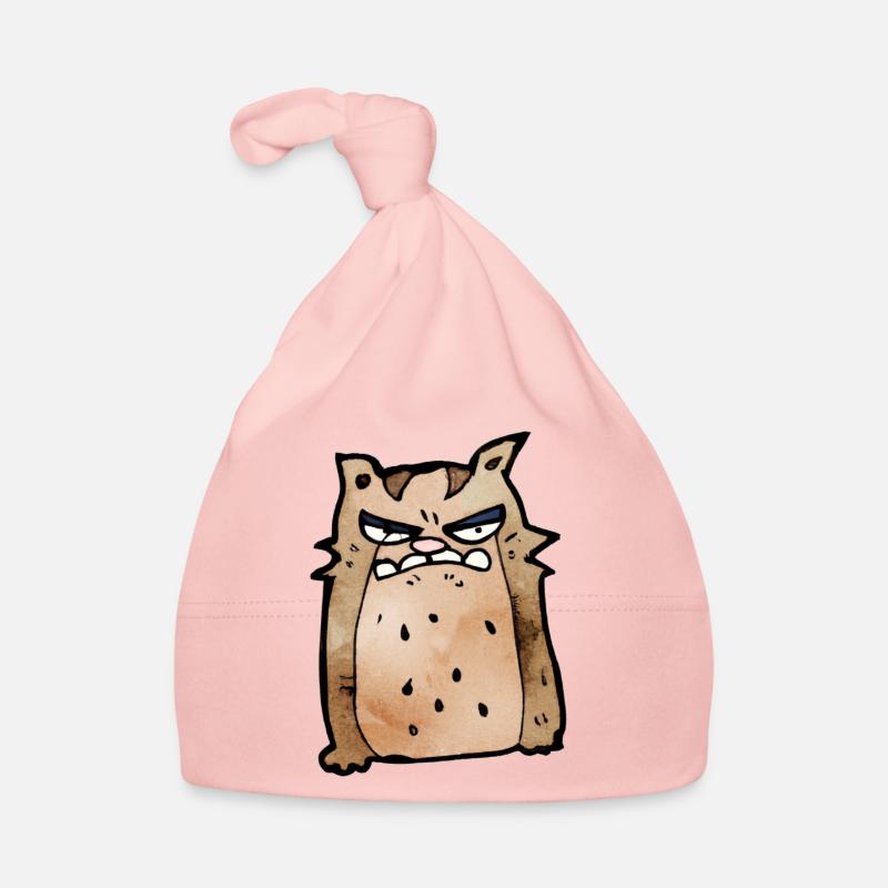 crumpy cat cartoon #2 - Baby Bio-Mütze - Rosa
