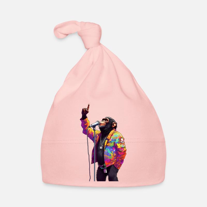 Singing monkey with microphone Organic Baby Cap