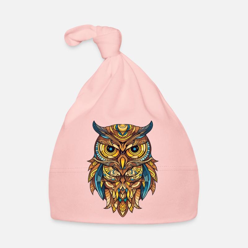 Hibou coloré avec beaucoup de couleurs Bonnet bio Bébé
