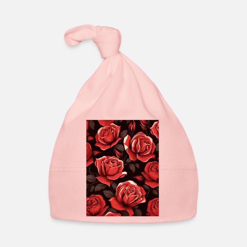 Rose Pattern Organic Baby Cap