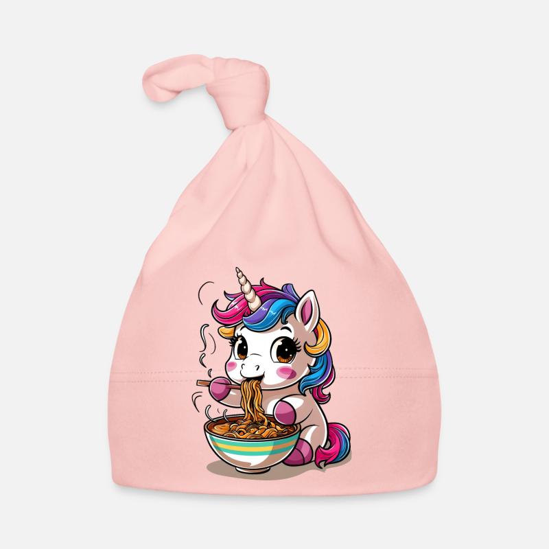 Licorne mignonne mangeant des ramen Bonnet bio Bébé