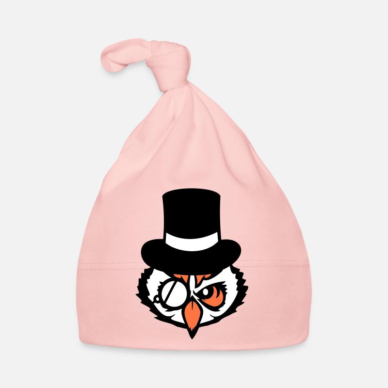Sir Owl Top Hat Monocle Glasses Rich Mr. Organic Baby Cap