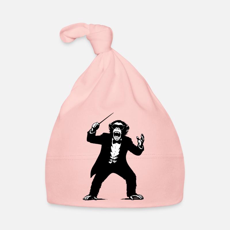 Monkey conductor in The Monkey Dance Orchestra Organic Baby Cap