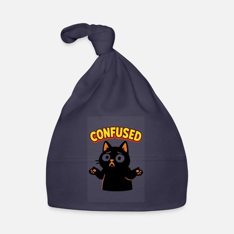 Chat confus : Illustration de bande dessinée désorientée Bonnet bio Bébé