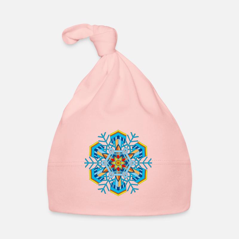 Schneeflocken Mandala Baby Bio-Mütze