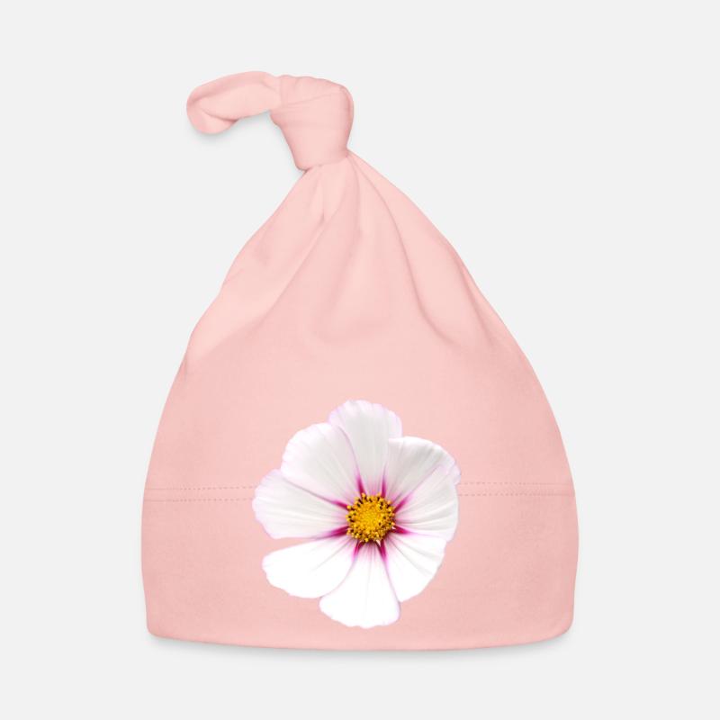 Fleur blanche Cosmea Bonnet bio Bébé