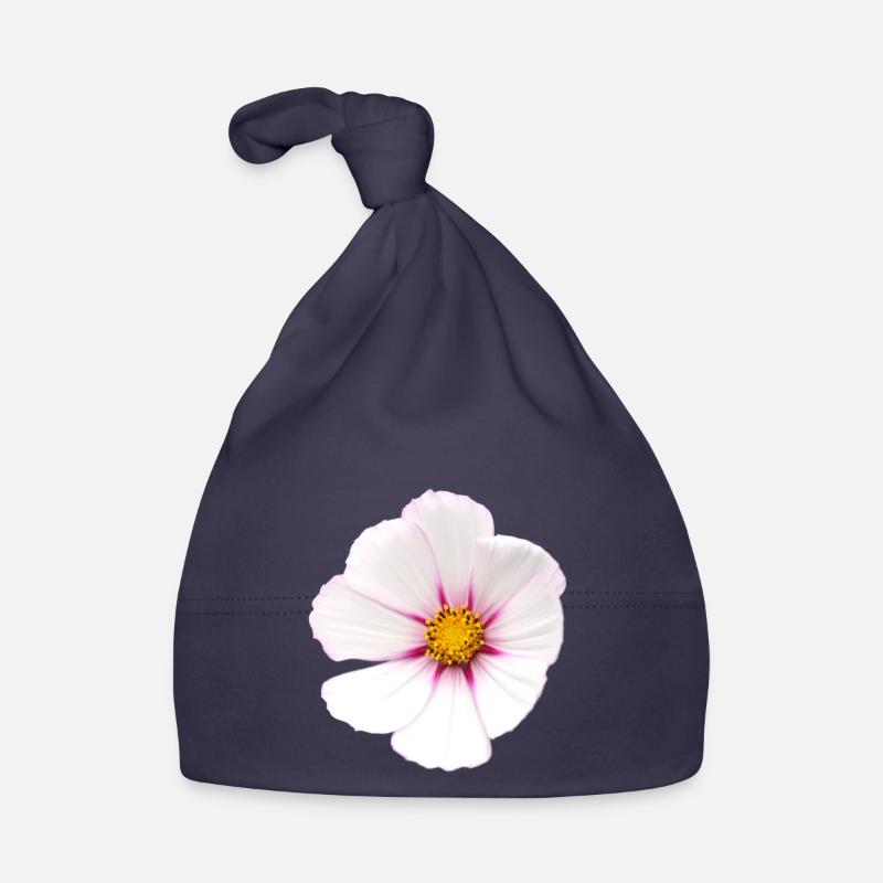 White Flower Cosmea Organic Baby Cap