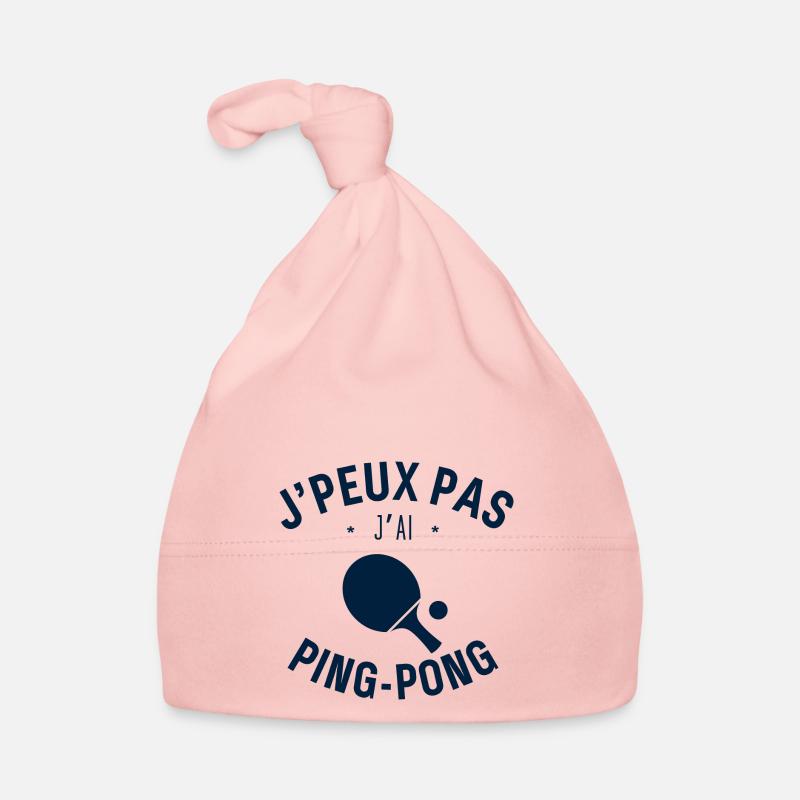 J peux pas j ai Ping pong - Bonnet bio Bébé - rose