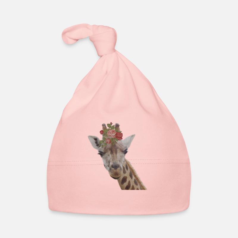 Conception de pixels girafes - Bonnet bio Bébé - rose
