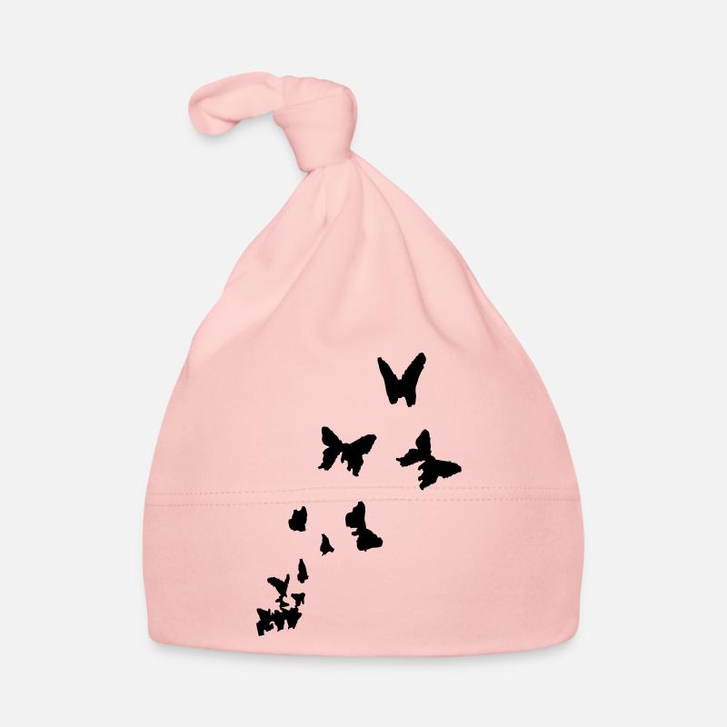 papillon - papillons - Bonnet bio Bébé - rose