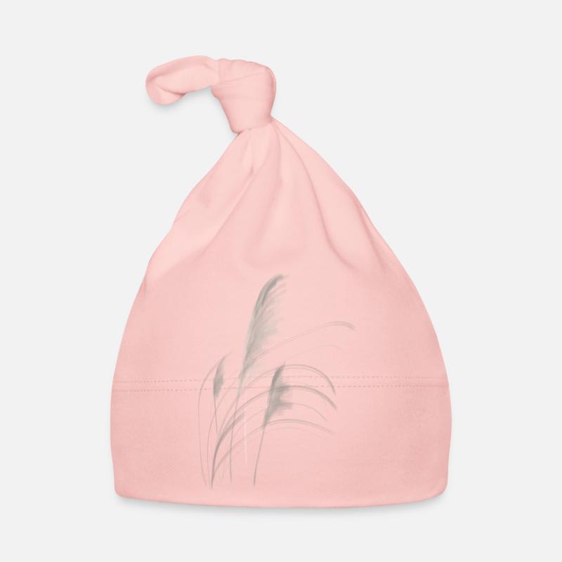 Herbe de la pampa - Bonnet bio Bébé - rose