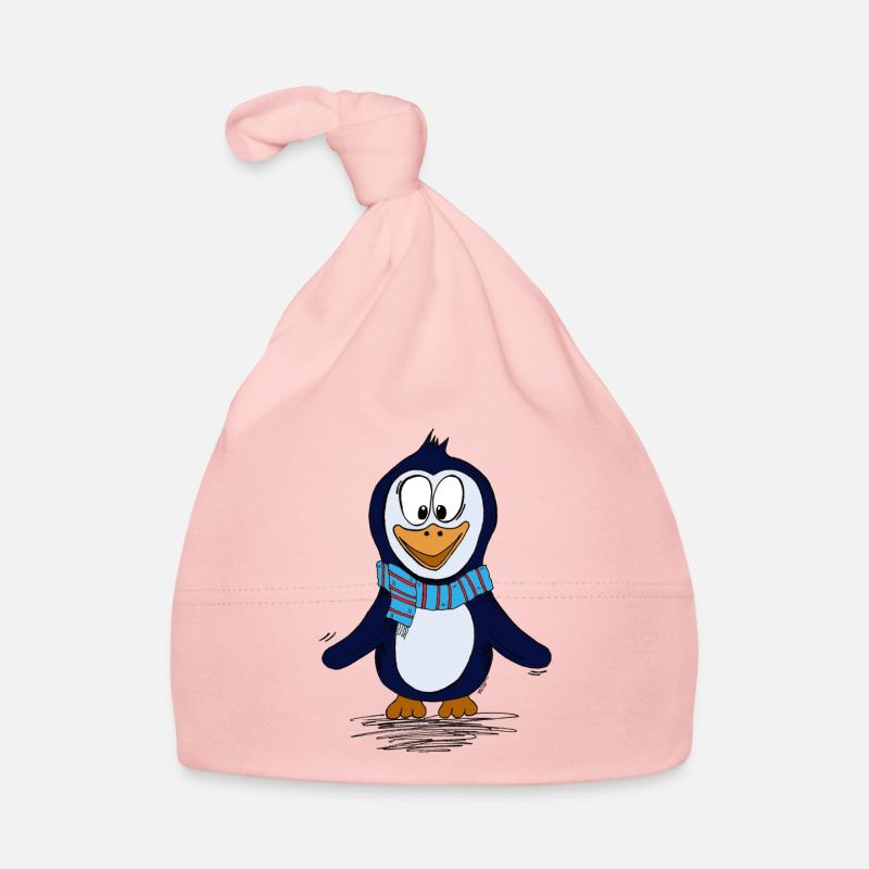 Lustiger Piguin mit Schal Baby Bio-Mütze